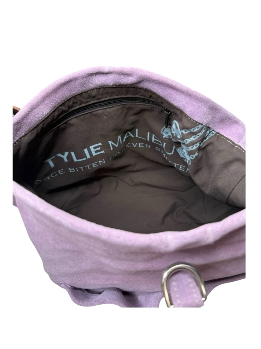 Deadstock: new Tylie Malibu ᪣ Utility Suede Hobo Bag ᪣ Crystal Strap ᪣ Lilac Y2K